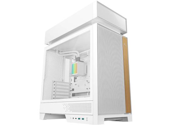 DeepCool CL6600 Computer Case, Pre-installed 360mm ARGB Liquid Cooler & 2x FL12R SE ARGB Fans, ABS + SPCC + Tempered Glass Material, White