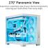 ASUS A32 PLUS ATX Computer Case, 4x Pre-Installed aRGB Fans, Up to 360mm Radiator & 10x 120mm Fan Support, 270° Panoramic View, Detach Side Panels, White