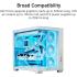 ASUS A32 PLUS ATX Computer Case, 4x Pre-Installed aRGB Fans, Up to 360mm Radiator & 10x 120mm Fan Support, 270° Panoramic View, Detach Side Panels, White