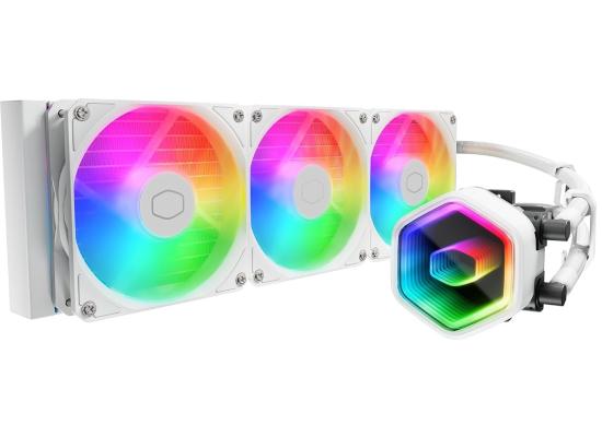 Cooler Master 360 Core II Liquid CPU AIO Cooler – 360mm Radiator, 3X ARGB PWM Fans, Infinity Mirror Dual-Chamber Pump, Quiet Cooling & Easy Installation, AMD AM5/AM4 & Intel LGA 1851/1700, White