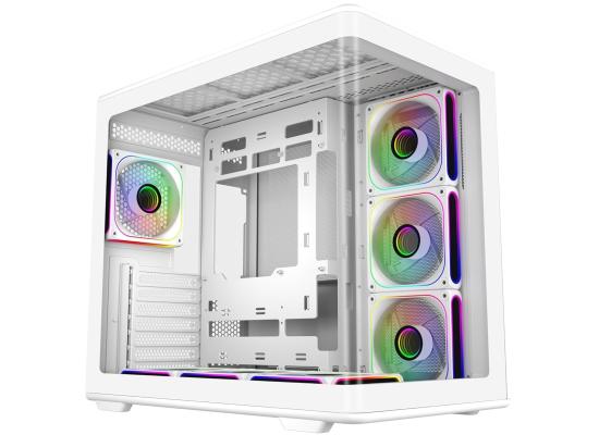 Cooler Master Elite 600 ATX Mid-Tower Case White | 7X Pre-Installed Reverse ARGB Fans | Tempered Glass Side Panel | 360mm AIO & ATX Mobo Support | USB 3.2 Gen 2x2 Type-C | RTX 50 Series GPU Ready