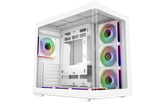 Cooler Master Elite 600 ATX Mid-Tower Case White | 7X Pre-Installed Reverse ARGB Fans | Tempered Glass Side Panel | 360mm AIO & ATX Mobo Support | USB 3.2 Gen 2x2 Type-C | RTX 50 Series GPU Ready