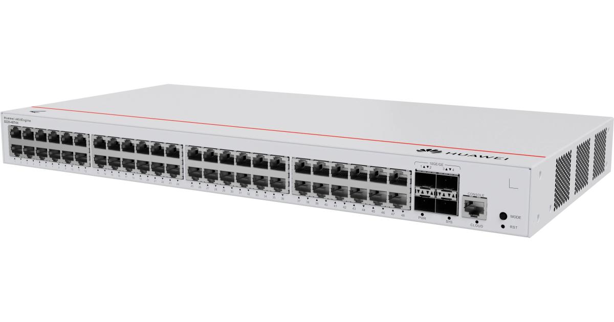 هواوي EKit S220-48T4X محول جيجابت إيثرنت مُدار بـ 48 منفذًا مع 4 × 10 جيجا SFP + وصلات صاعدة