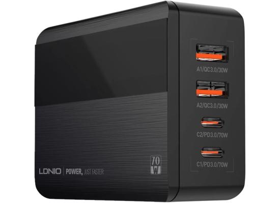 LDNIO A4808Q 70W GaN SUPER FAST CHARGING Desktop Charging for mobile phone and laptop with CE certification - Black product thumbnail 2