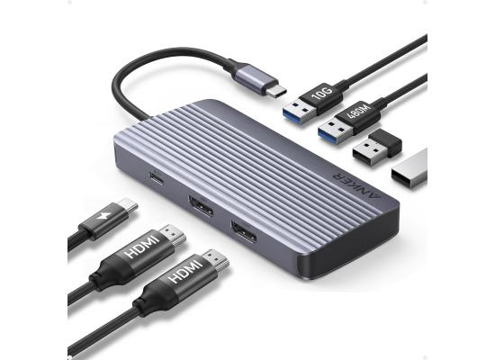 Anker 7-in-1 USB-C Hub, Dual Monitor USB C Docking Station, Dual HDMI Display, 85W Max Output, 10Gbps Data Transfers for Dell XPS, ThinkPad T14 Gen2 and More product thumbnail 2