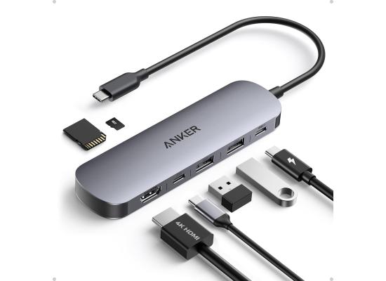 Anker USB C Hub, 7in1 Multi-Port USB Adapter for Laptop/Mac, 4K@60Hz USB C to HDMI Splitter, 85W Max PD, 2 USB 3.0 & 1 USBC Data Ports, SD/TF Card Reader, for Type C Devices (Charger Not Included) product thumbnail 2