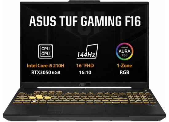 ASUS TUF F16 (2025) FX607VU Intel Core 5 210H 8-Cores w/ Nvidia RTX 3050 6GB DDR6 & 16" IPS 144Hz Display - Black product thumbnail 2