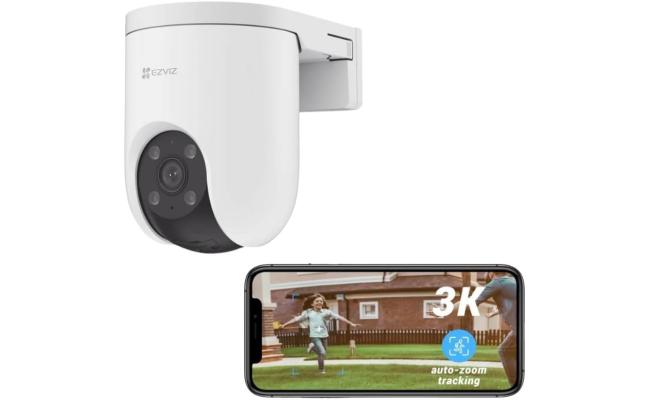 EZVIZ H8C Pro 3K (5MP) Pan & Tilt Wi-Fi Outdoor Security Camera, AI Human & Vehicle Detection, Auto-Zoom , Color & IR Night Vision , Two-Way Audio, Siren & Strobe Light, Wi-Fi & Ethernet, MicroSD up to 512GB & Cloud Storage