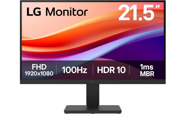 LG 22U401A 21.5" IPS Full HD 100Hz HDR10 1ms up to 99% sRGB Dynamic Action Sync Borderless Design Black Stabilzer HDMI & VGA Interface - Black
