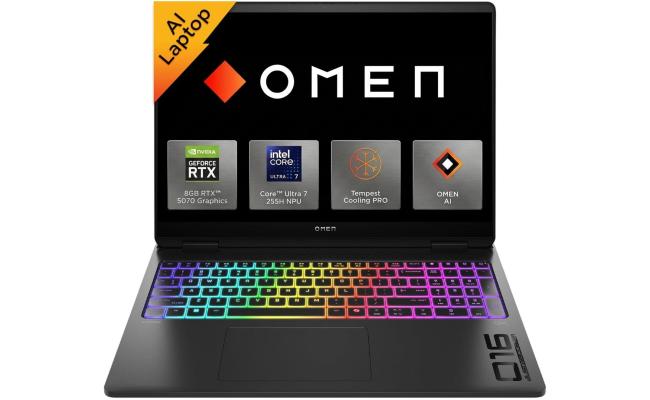 HP OMEN 16 (2025) 16-am0031ne NEW Intel Core Ultra 7 Gen II 255H 16-Cores w/ NVIDIA RTX™ 5070 8GB DDR7 & IPS 165Hz Display , Shadow Black