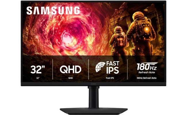 Samsung 32” Odyssey G5 G50F QHD 2K 180Hz Refresh Rate, Fast IPS Panel, HDR10, NVIDIA G-Sync Compatible, 1ms Response Time (GtG), AMD FreeSync™, Adjustable Stand, LS32FG502EMXUE