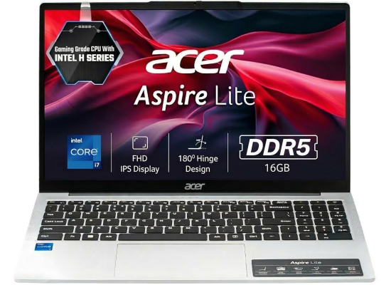 Acer Aspire Lite AL15-72P (2025) 13th Gen Intel Core i7 13620H 10-Cores High-Performance Processor w/ DDR5 Memory & IPS Full HD Display - Silver