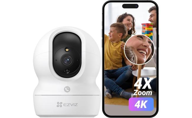 EZVIZ CP1 Pro 4K Indoor Security Camera, WiFi Camera, Baby Monitor 5GHz 2.4GHz, 360° Pan Tilt, Smart Colour Night Vision, Auto Tracking, Two Way Audio, Pre-set Points Patrol Mode, Alexa Compatible