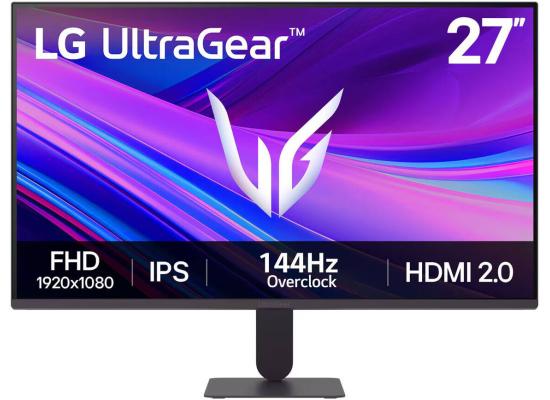 LG 27G411A Ultragear 27" Full HD IPS Gaming Monitor, 144Hz (O/C), 1ms MBR, NVIDIA G-Sync Compatible, AMD FreeSync, HDR10, HDMI, DisplayPort, Slim Stand, Black