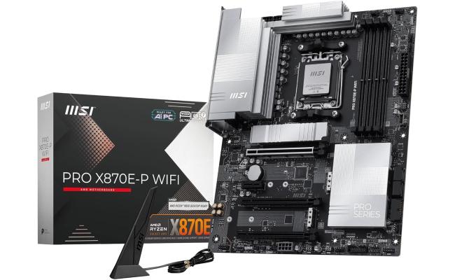 MSI PRO X870E-P WiFi 7 Motherboard, ATX - Supports AMD Ryzen 9000/8000 / 7000 Processors, AM5-60A SPS VRM, DDR5 Memory Boost (8200+ MT/s OC), PCIe 5.0 x16 & 4.0 x16, M.2 Gen5, Wi-Fi 7, 5G LAN