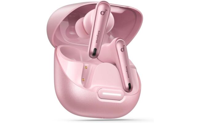 Anker soundcore  Liberty 4 NC Wireless Earbuds, 98.5% Noise Reduction, Adaptive Noise Cancelling to Ears and Environment, Hi-Res Sound, 50H Battery, Wireless Charging, Bluetooth 5.3 - Pink