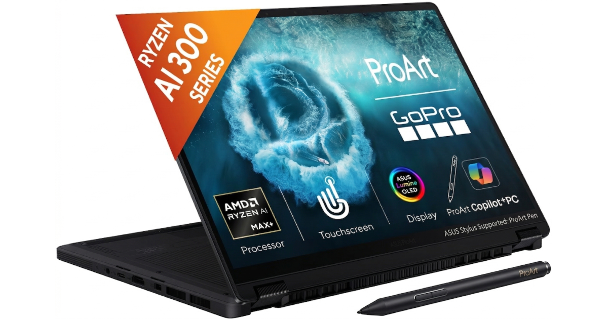 ASUS ProArt PX13 (2025) HN7306EA Copilot+ PC AI MAX+ 395 بطاقة رسومات احترافية 16 نواة مع رسومات AMD Radeon 8060S وشاشة لمس 3K OLED 60 هرتز 2 في 1، نانو أسود