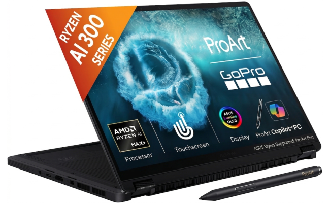 ASUS ProArt PX13 (2025) HN7306EA Copilot+ PC AI MAX+ 395 Pro-Grade Graphics 16-Cores w/ AMD Radeon 8060S Graphic & 3K OLED 60Hz 2-in-1 Touch Display , Nano Black