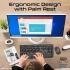 Promate ProCombo-14 Ergonomic Wireless Multimedia Keyboard with Palm Rest & Ambidextrous Mouse, 1200 DPI Sensor Resolution, Media Control, Palm Rest, English - Arabic Layout, Black