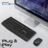 Promate ProCombo-14 Ergonomic Wireless Multimedia Keyboard with Palm Rest & Ambidextrous Mouse, 1200 DPI Sensor Resolution, Media Control, Palm Rest, English - Arabic Layout, Black
