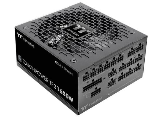 Thermaltake Toughpower TF3 1650W; ATX 3.1; x2 Native PCIe 5.1 12V-2x6; Full Modular; Etched Flat Cables; Multi/Single Rail OCM Toggle; 100% Japanese Capacitors; 80 Plus Titanium Certified; Black