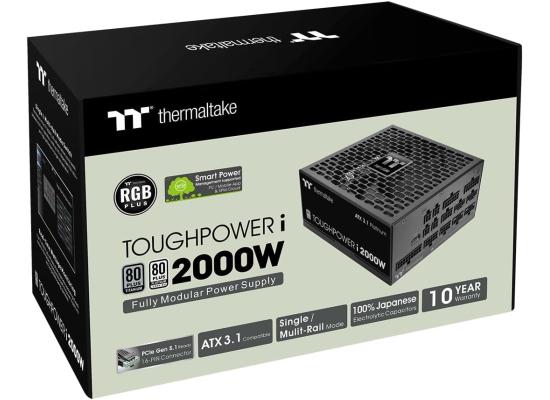Thermaltake Toughpower i2000W ATX 3.1 PCIe 5.1 12V-2x6 Connection Smart Control Modular Ribbon Cable 80 Plus Titanium