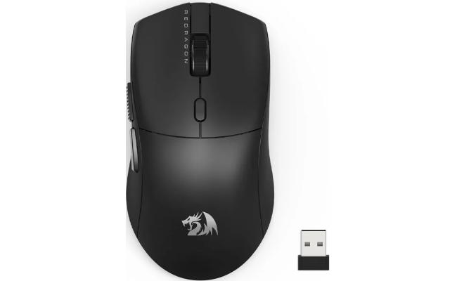 Redragon M815 NEVA Pro Lightweight Wireless Gaming Mouse Tri-Mode connectivity, BT/2.4G Wireless/Wired Optical Mice, 26000 DPI, 6 Programmable Buttons for PC/Mac, Black