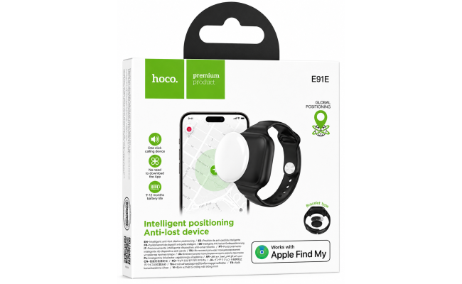 HOCO E91E Smart Tracker Bracelet with Apple Find My - Black