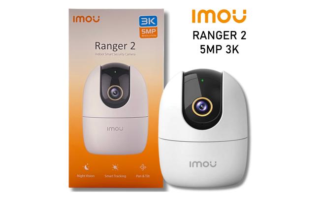 Imou Ranger 2 5MP 3K Camera for Home, 360° Security Camera, WIFI Camera Indoor, Baby Monitor, CCTV Camera for Home Wireless, Surveillance Camera with Human Detection, Smart Motion Tracking, Two-Way Talk, Alexa