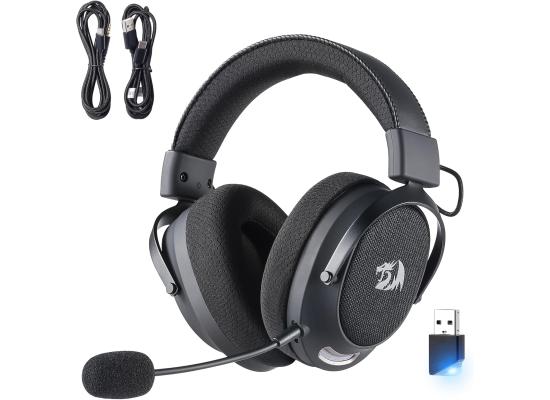 Redragon H858 3-Mode Wireless Gaming Headset, 7.1 Surround Sound, 53 mm Drivers, Memory Foam Ear Pads, Detachable Noise-canceling Microphone, Over-Ear Headphones Works for Mobile, PC/PS5/NS