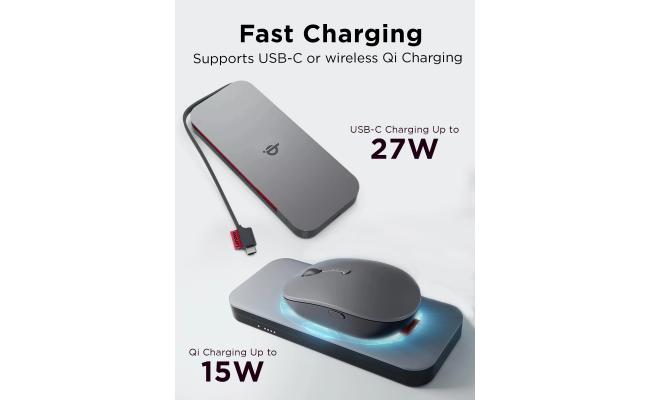 Lenovo Go Wireless Power Bank 10000mAh 30W with Qi 15W – Storm Grey Lenovo Go Wireless Power Bank 10000mAh 30W with Qi 15W – Storm Grey