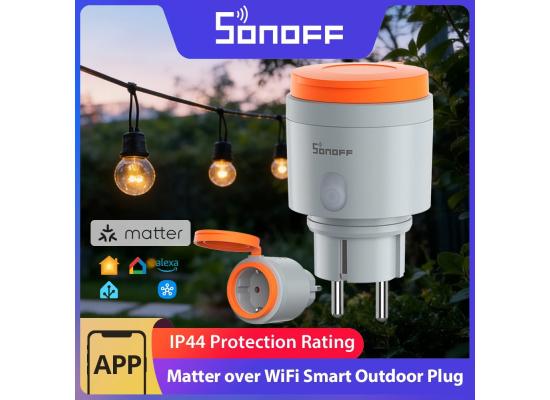 SONOFF S61STPF-PM-O Outdoor (Type F) Matter Over WiFi Smart Plug Energy Cost Monitoring Overload Overcharge Protection Scheduled