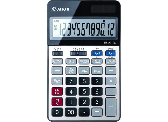 Canon HS-20TSC 12-Digit Semi-Desktop Calculator , 12-Digit Display , Tax Functions , Currency Conversion , Dual Power , Durable Desktop Design