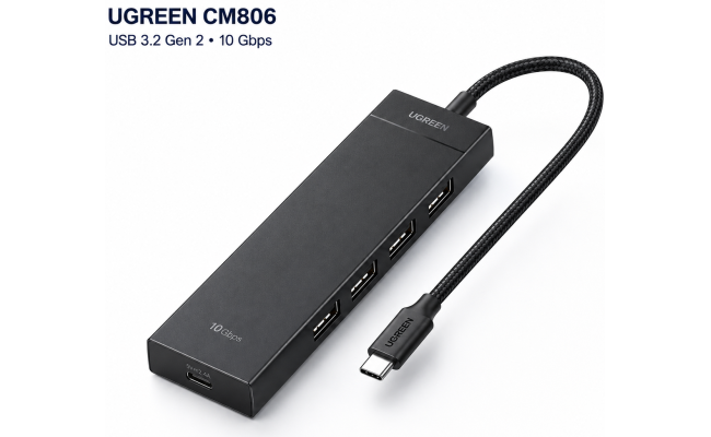 UGREEN CM806 USB 3.2 Gen 2 4-Port USB-C Hub 10Gbps - Black