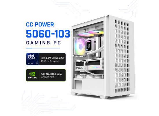 CC POWER 5060-103 Gaming PC – Intel Core Ultra 5 225F | GeForce RTX 5060 8GB | 16GB DDR5 | 500GB NVMe