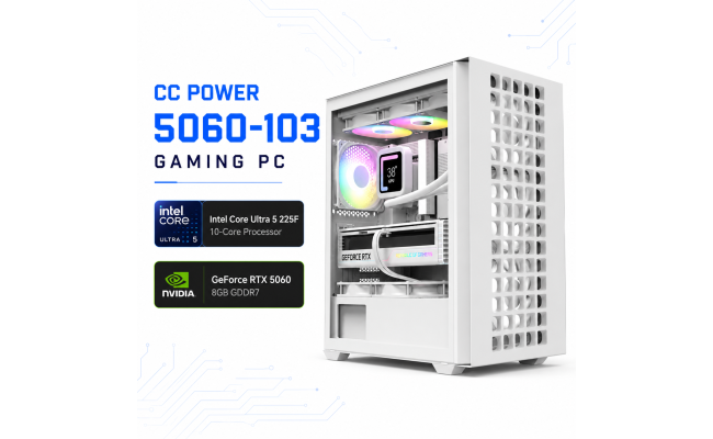 CC POWER 5060-103 Gaming PC – Intel Core Ultra 5 225F | GeForce RTX 5060 8GB | 16GB DDR5 | 500GB NVMe