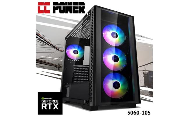 CC Power 5060-101 Gaming PC NEW 12Gen Intel Core i5 6-Cores w/ Nvidia RTX 5060 8GB DDR7 & Advanced Air Cooler