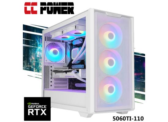 CC Power 5060TI-110 Gaming PC NEW 9Gen AMD Ryzen 9 9900X 12-Cores w/ Nvidia RTX 5060 TI 8GB DDR7 & DDR5 Memory & Liquid Cooler