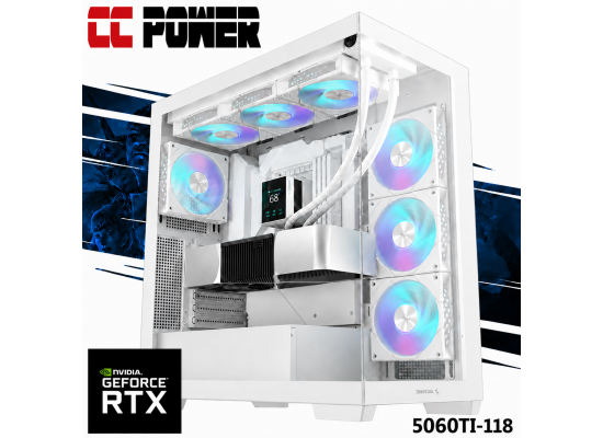 CC Power 5060TI-118 Gaming PC 14Gen Intel Core i9 K-Series 24-Cores w/ Nvidia RTX 5060 TI 16GB GDDR7 & Liquid Cooler