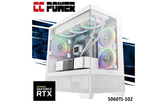 CC Power 5060TI-102 Gaming PC NEW 14Gen Intel I5 14400F 10-Cores w/ Nvidia RTX 5060 TI 16GB DDR7 w/ DDR5 Memory & Advanced Air Cooler