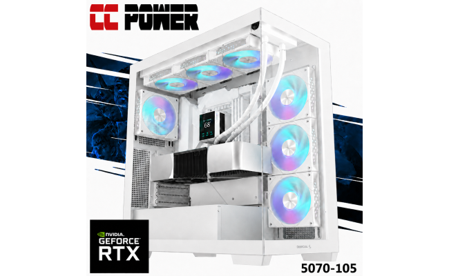 CC Power 5070-105 Gaming PC 14Gen Intel Core i9 K-Series 24-Cores w/ Nvidia RTX 5070 12GB DDR7 & Liquid Cooler