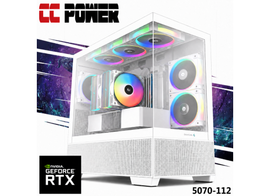 CC Power 5070-112 Gaming PC NEW 7Gen AMD Ryzen 7 7700 8-Cores w/ Nvidia RTX 5070 12GB DDR7 & DDR5 Memory & Advanced Air Cooler