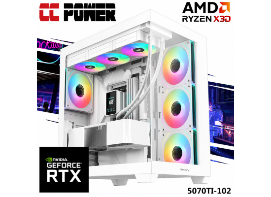 CC Power 5070TI-102 Gaming PC 7Gen AMD Ryzen 7 7800X3D 8-Cores w/ Nvidia RTX 5070 TI 16GB DDR7 & Advanced AIR Cooler