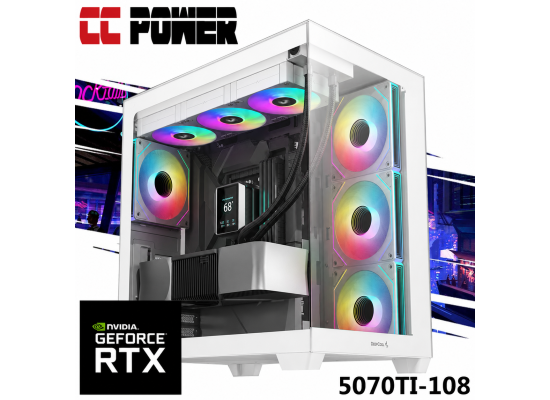 CC Power 5070TI-108 Gaming PC 14Gen Intel Core i7 20-Cores w/ Nvidia RTX 5070 TI 16GB DDR7 & Advanced Air Cooler