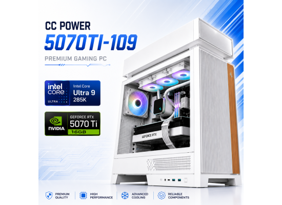 CC POWER 5070TI-109 Gaming PC | Intel Core Ultra 9 285K | NVIDIA GeForce RTX 5070 Ti 16GB | 32GB DDR5 | 1TB NVMe product thumbnail 2