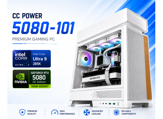 CC POWER 5080-101 Gaming PC | Intel Core Ultra 9 285K | Nvidia GeForce RTX 5080 OC Edition 16GB | 32GB DDR5 | 1TB NVMe product thumbnail 2