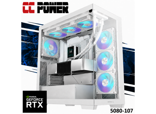 CC Power 5080-107 Gaming PC NEW 9Gen AMD Ryzen 9 9950X 16-Cores w/ Nvidia RTX 5080 16GB DDR7 w/ DDR5 Memory & Liquid Cooler