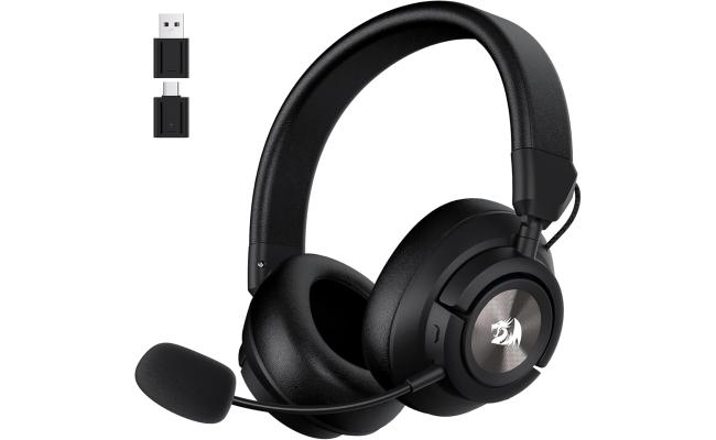 Redragon H889 Wireless Gaming Headset, 4-in-1 (2.4G/BT/USB/3.5mm), 51H Battery & Play-While-Charging, 7.1 Spatial Audio & 53mm Drivers, Detachable Mic, Multi-Platform Headphone for PC/PS5/NS/Mobile