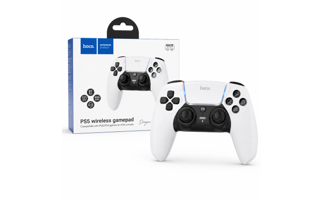 HOCO GA32 Dragon PS5 Wireless Gamepad Bluetooth 5.1 600mAh - White