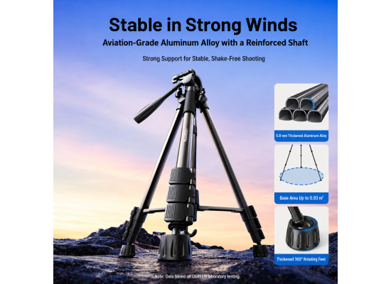 UGREEN LP661 Multifunction Professional Floor Tripod Stand 1.45 m
